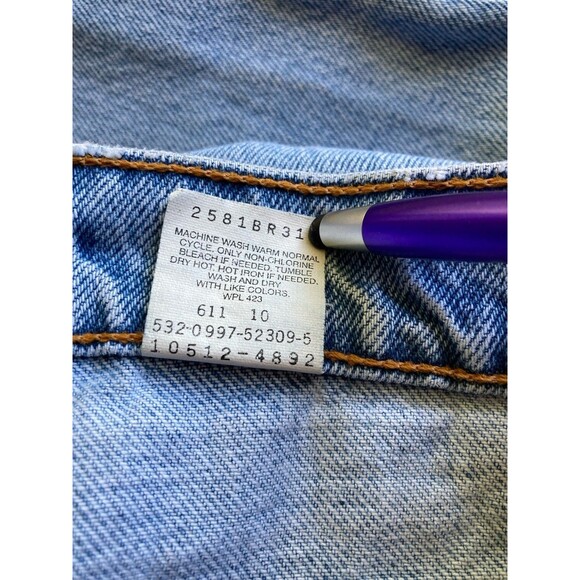 Levis 512 Vintage (1997) Jeans 11 JR M 28x30 Slim Fit Tapered Made In USA 90s - Picture 13 of 13